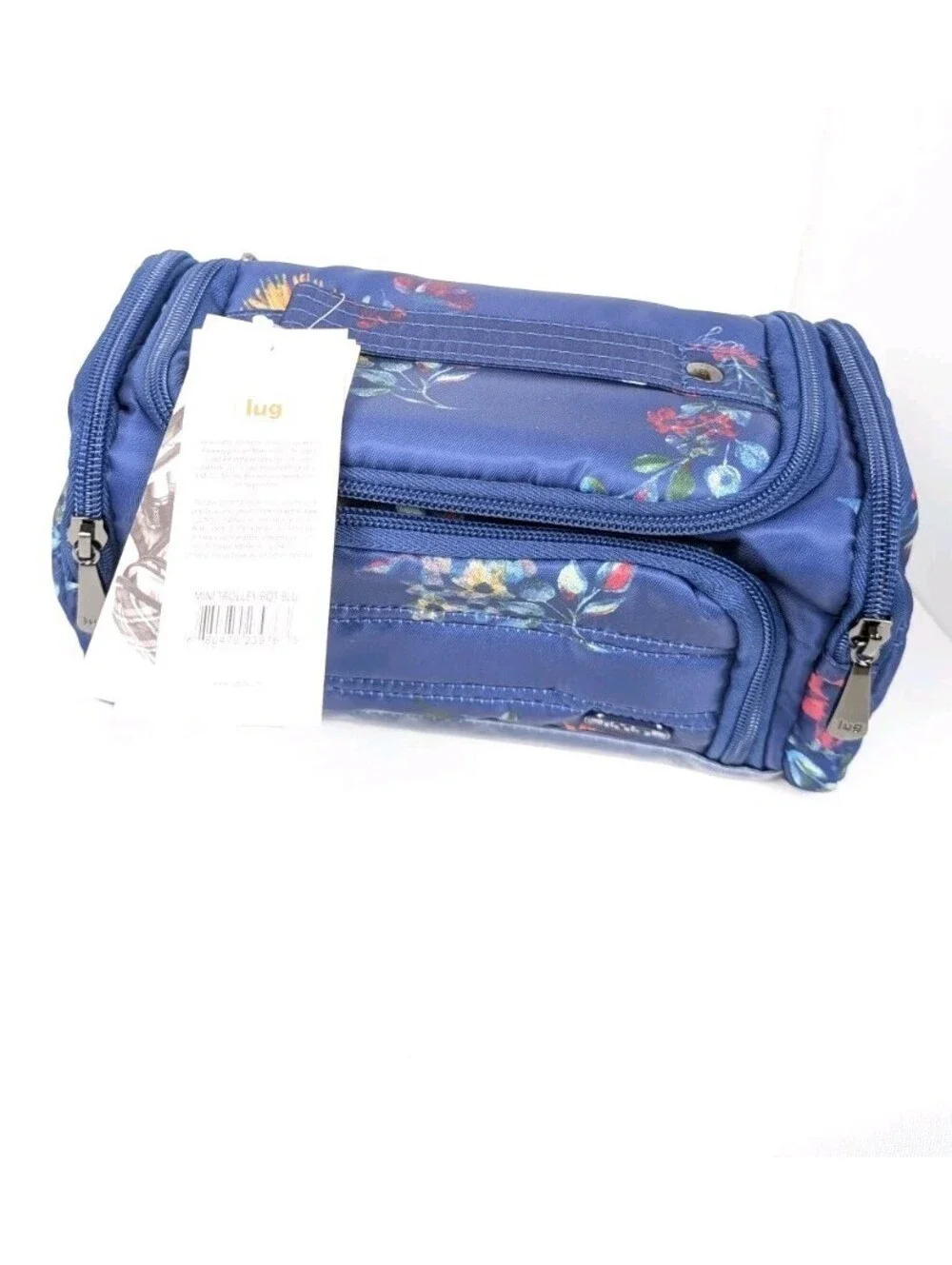 Lug Mini Trolley Bag Travel Makeup Cosmetic Toiletry Case Blue Multicolor Floral